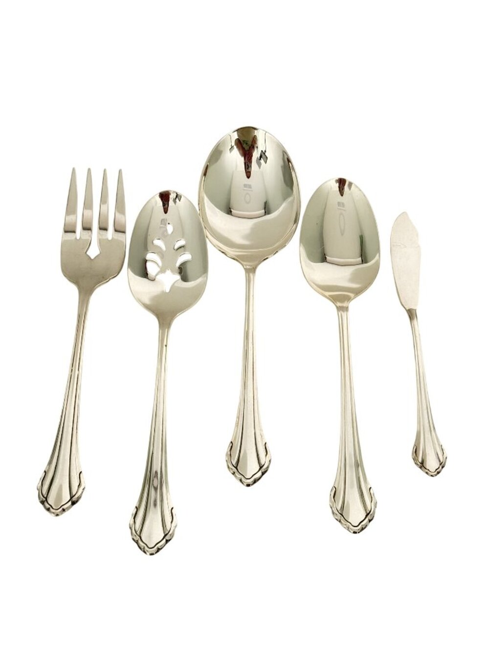 Oneida Community Clarette Serving Piece Set Stainless Flatware 5 Pcs Spoons Fork